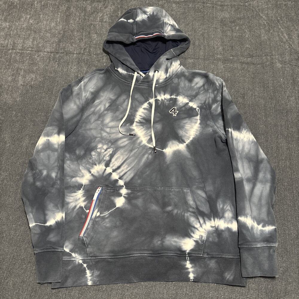 Fourlaps Hoodie Mens Size Medium Re-Up Sweatshirt Gray Tie Dye Athletic